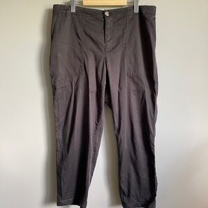 Lou & Grey Women's Grayish-Brown Wide Leg Crop Ankle Pants Size Large